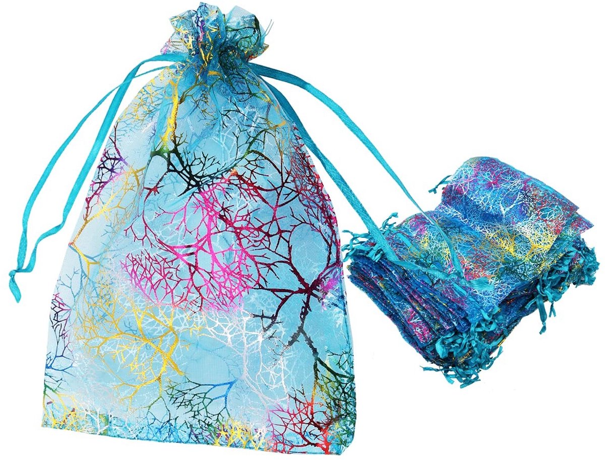 Dailygoods- Organza Zakken 100 Stuks - Trekkoord Zakken - Cadeauverpakking - Snoepzakken - Bruiloft Gunst - 13 x 18 cm - Lichtgewicht en Stevig - Cadeautas