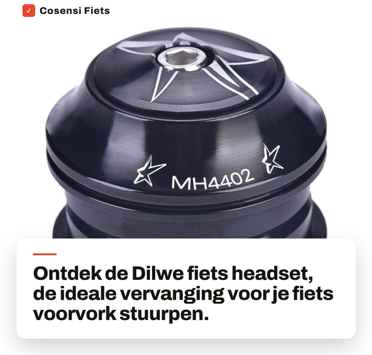 Dailygoods - Fiets Headset - Aluminium Stuurpen - Duurzaam en Lichtgewicht - Zwart - Fietsaccessoire - Geschikt voor Fietsliefhebbers - 44mm