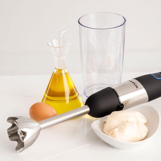 Staafmixer - Keukenapparaat - Eten Bereiden - 20 Snelheden Turbo - 600 ml - Wit Grijs — afbeelding 4