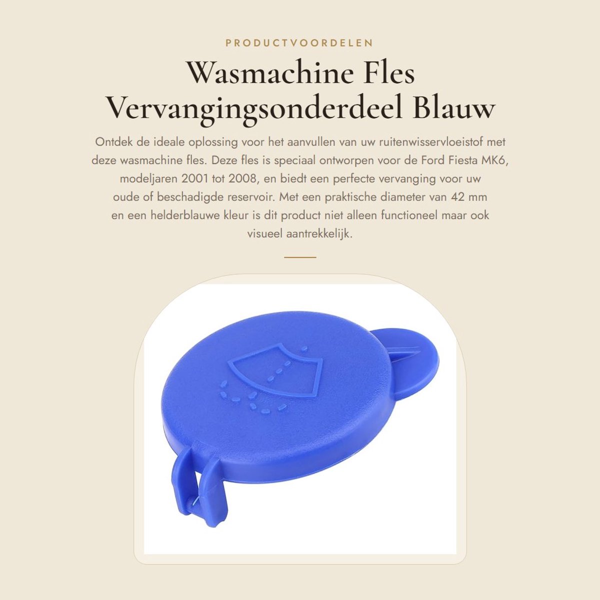 Dailygoods- Wasmachine Fles 42mm - Vloeistof Reservoir - Plastic - Auto Accessoires - Comp