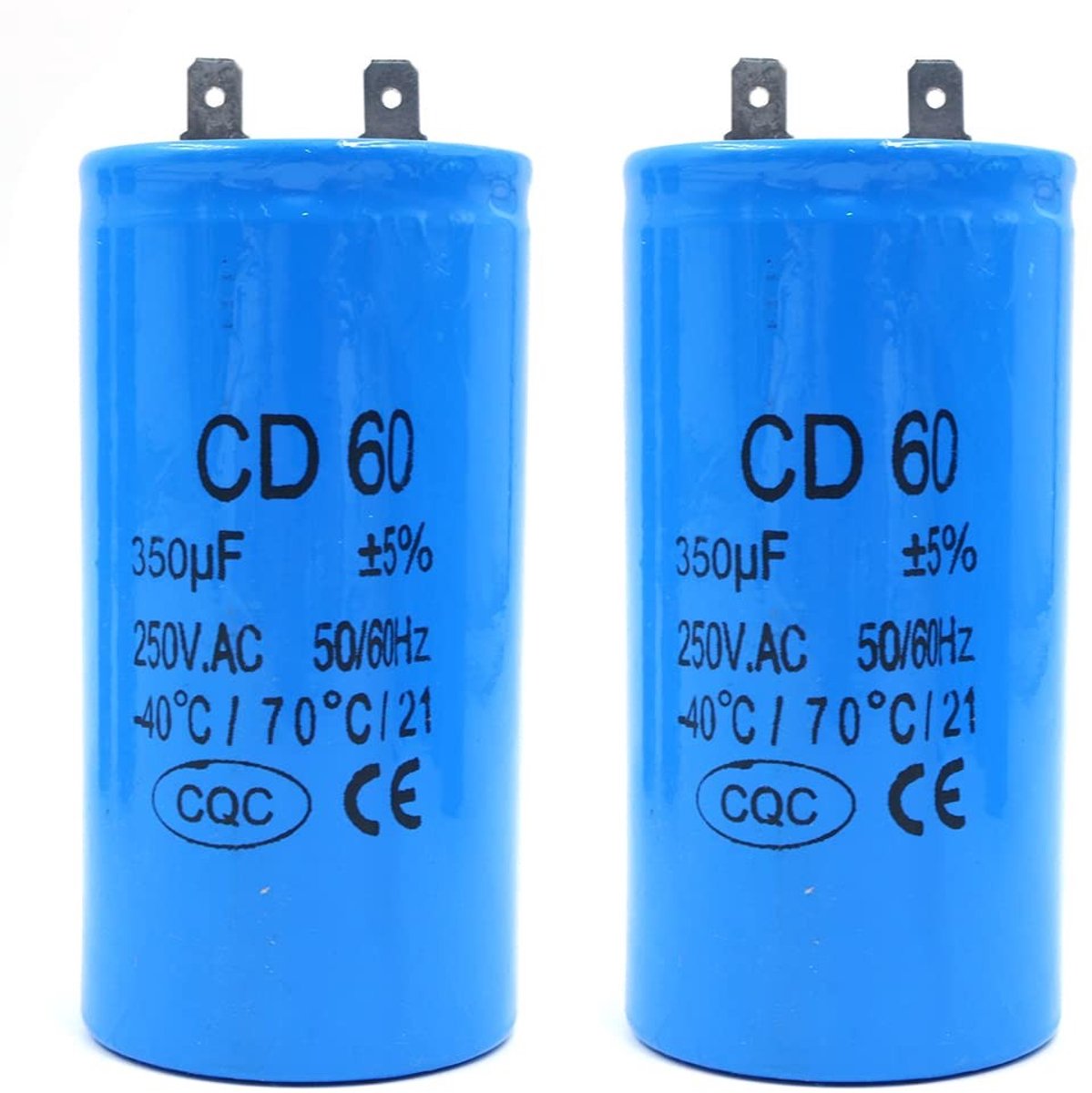 Dailygoods - Motor Startcapacitor - 350µF - Geschikt voor Elektrische Motoren en Wasmachines - 50x100mm - Duurzame Capaciteit - Efficiënte Startcapacitor