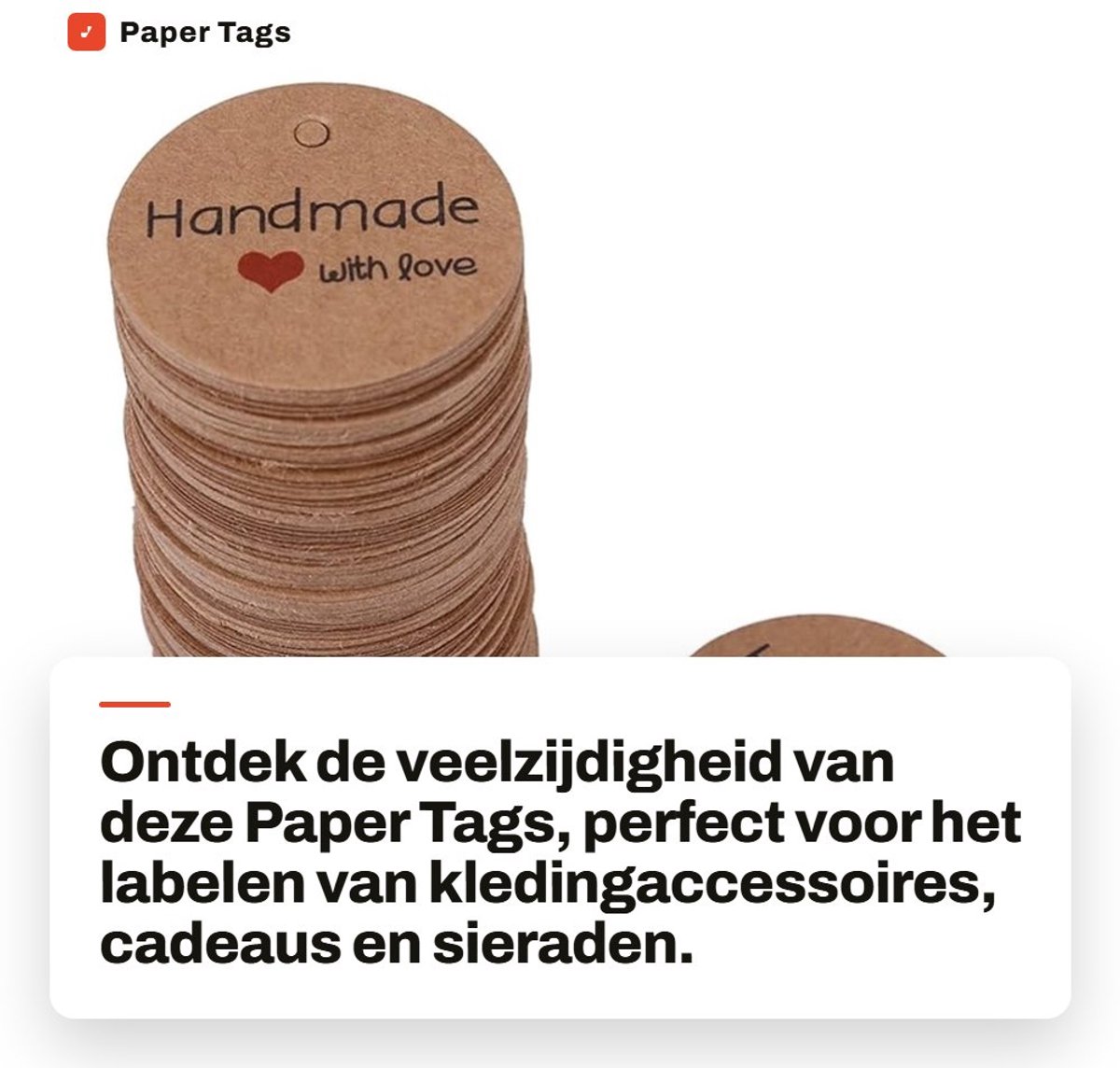 Dailygoods- Cadeaulabels Ronde Vorm - 100 Stuks - Karton - Accessoires - DIY Project - Klein Gat voor Koord - Hangtags