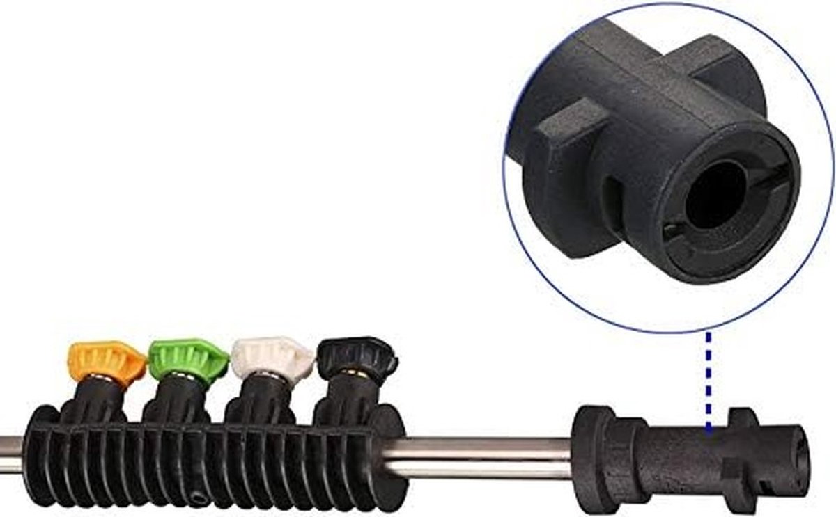 Dailygoods- Hogedrukreiniger Accessoires - Vuilblaster - Verlengstuk - 5 Vervangende Spuitmonden - Gootreiniger 35cm - Schokbestendig en Duurzaam