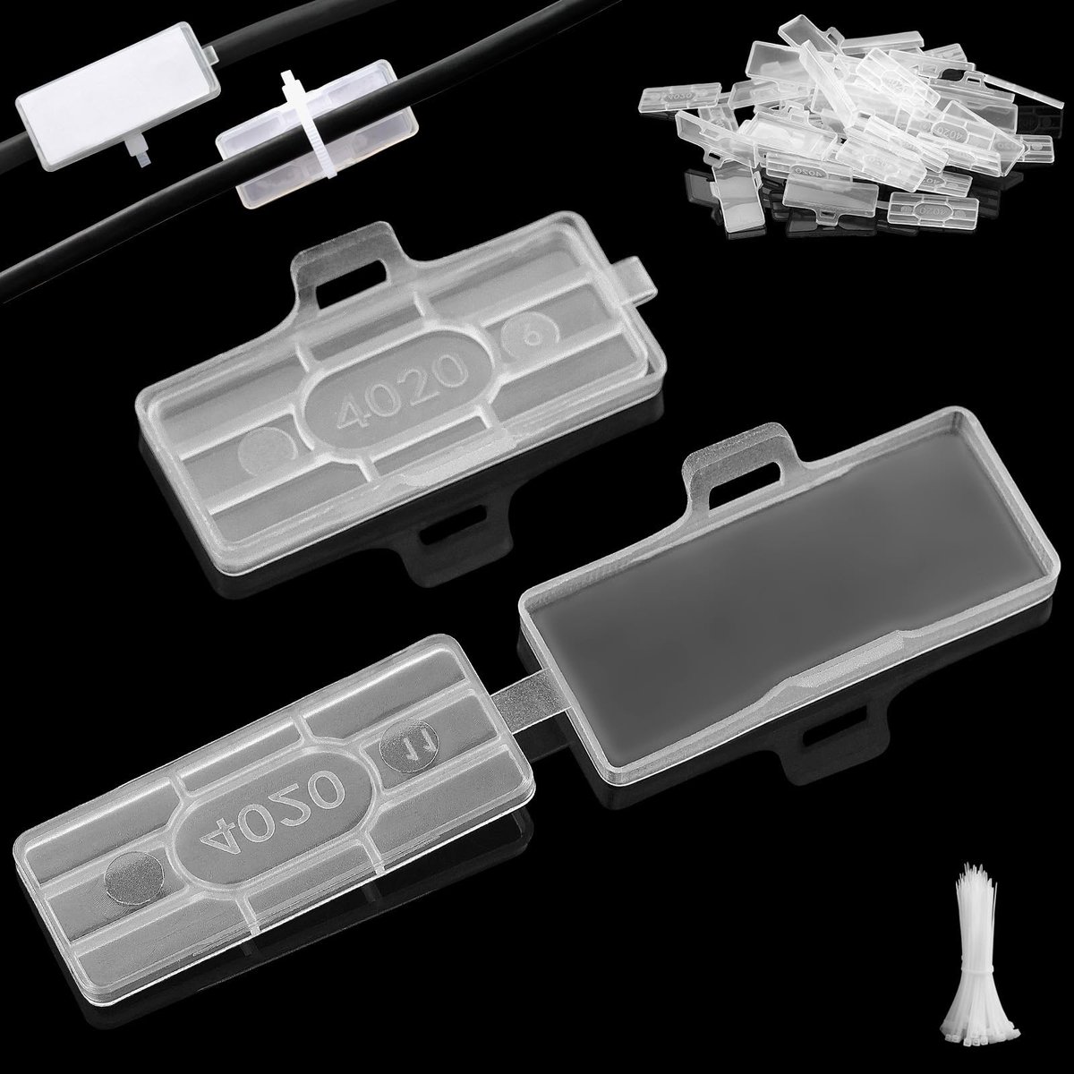 Dailygoods- Kabellabels 30 Stuks - Beschrijfbare Kabellabels - Herbruikbare Kabelmarkers - Nylon Kabelbinders 150 Stuks - Organiseren van Kabels - Geschikt voor Huishoudens en Kantoren