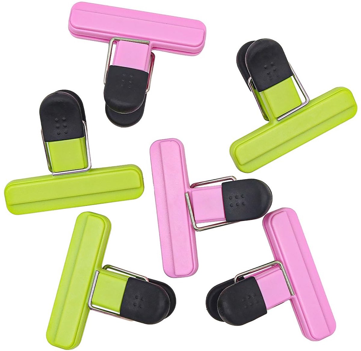 Dailygoods- Voedselzak Clips 6 Stuks - Herbruikbare Plastic - Luchtdichte Clips - Stevige Grip - Ideaal voor Thuis/Koken - 6,8 x 7,8 cm - Voedselclips