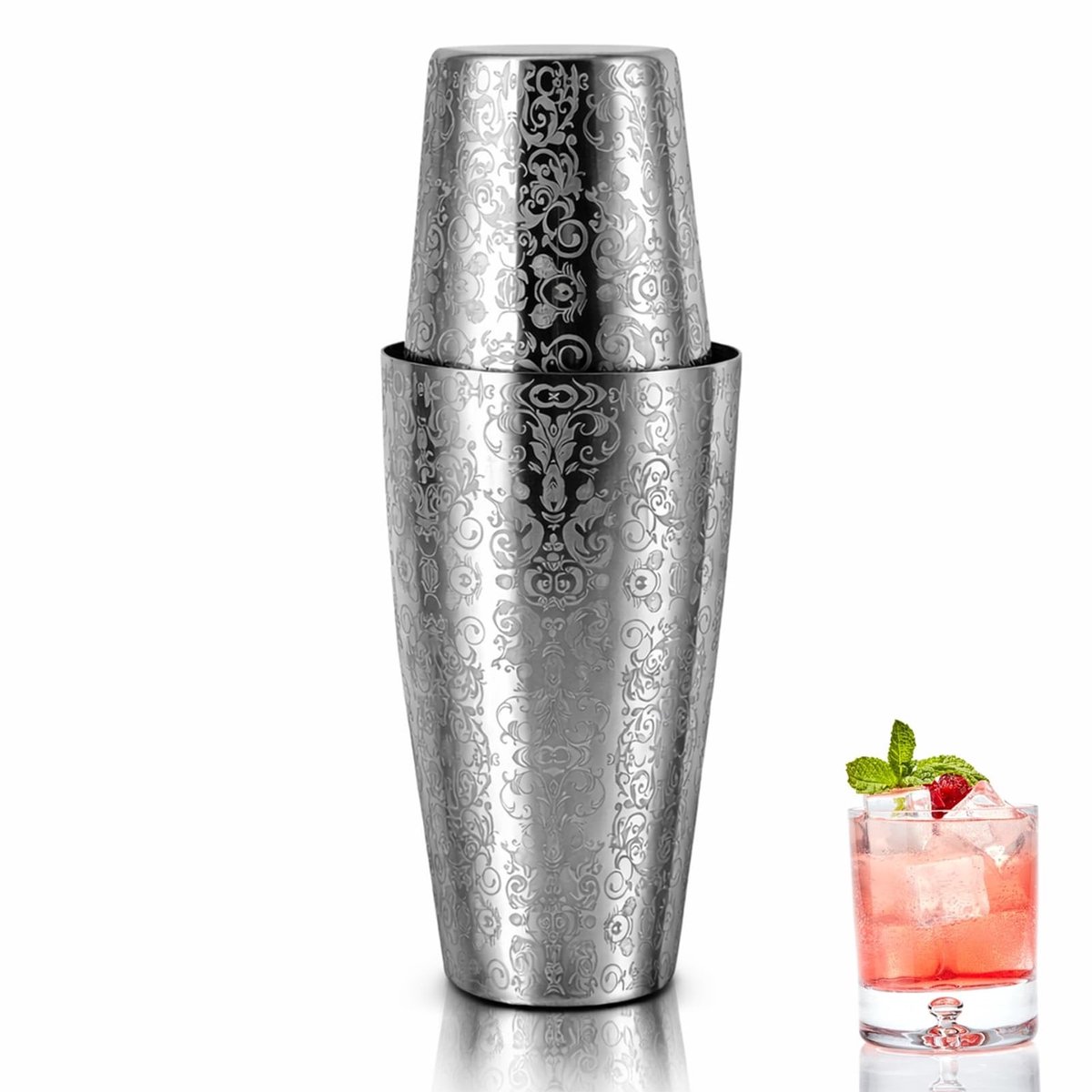 Dailygoods- Cocktailshaker RVS - Boston Shaker - Duurzaam - Vaatwasmachinebestendig - Antiroest - Geschikt voor Bar - Drinkshaker