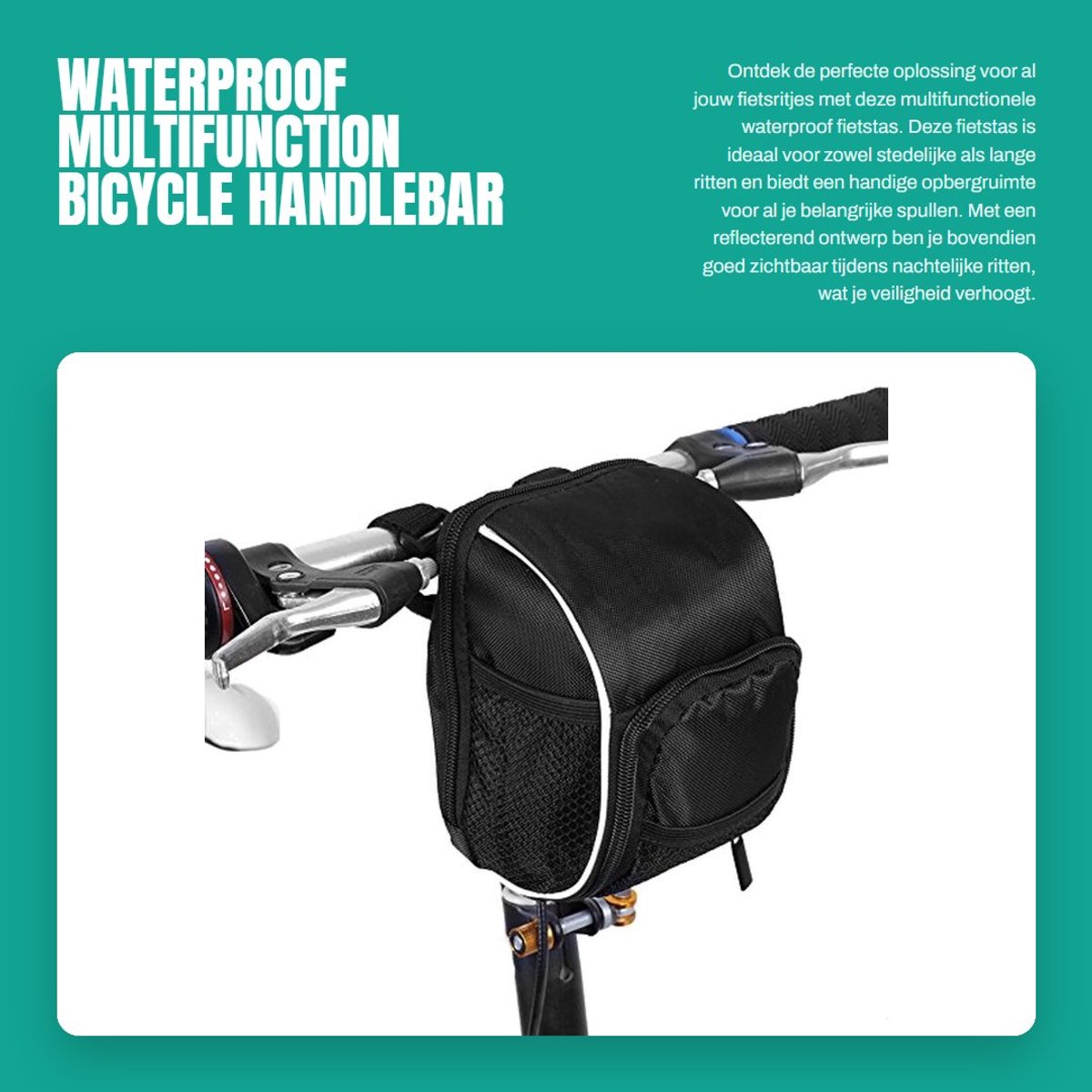 Dailygoods- Stuurtas Waterdicht - Multifunctioneel - Fietsaccessoire - Grote Capaciteit - Geschikt voor Mobiele Telefoon - Slijtvast Materiaal - Fietstas