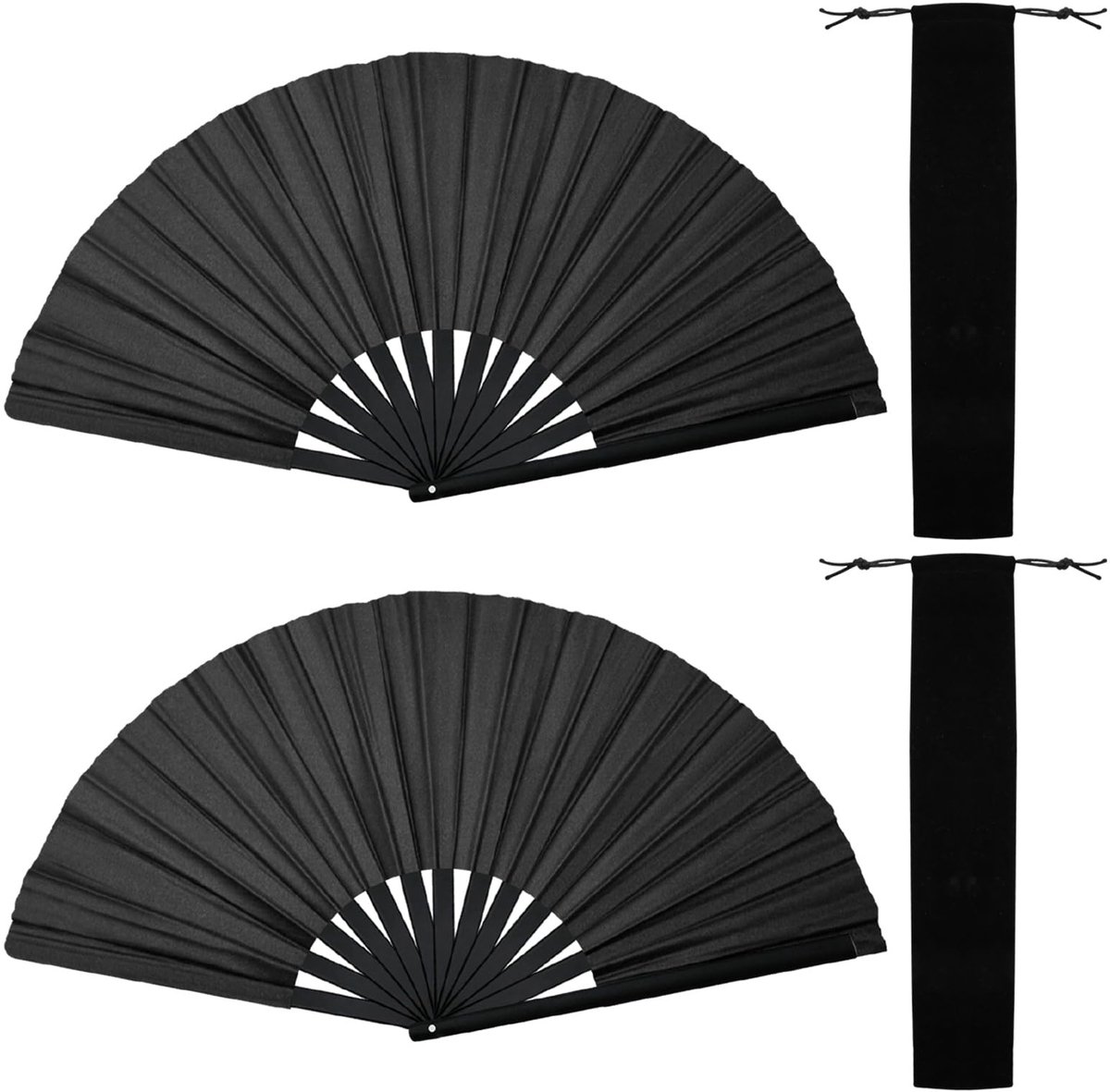 Dailygoods- Handwaaier 2 Stuks - Opvouwbaar Bamboe - Retrostijl - Lichtgewicht - Voor Linedansen - Hoogwaardige Stof - Waaiers
