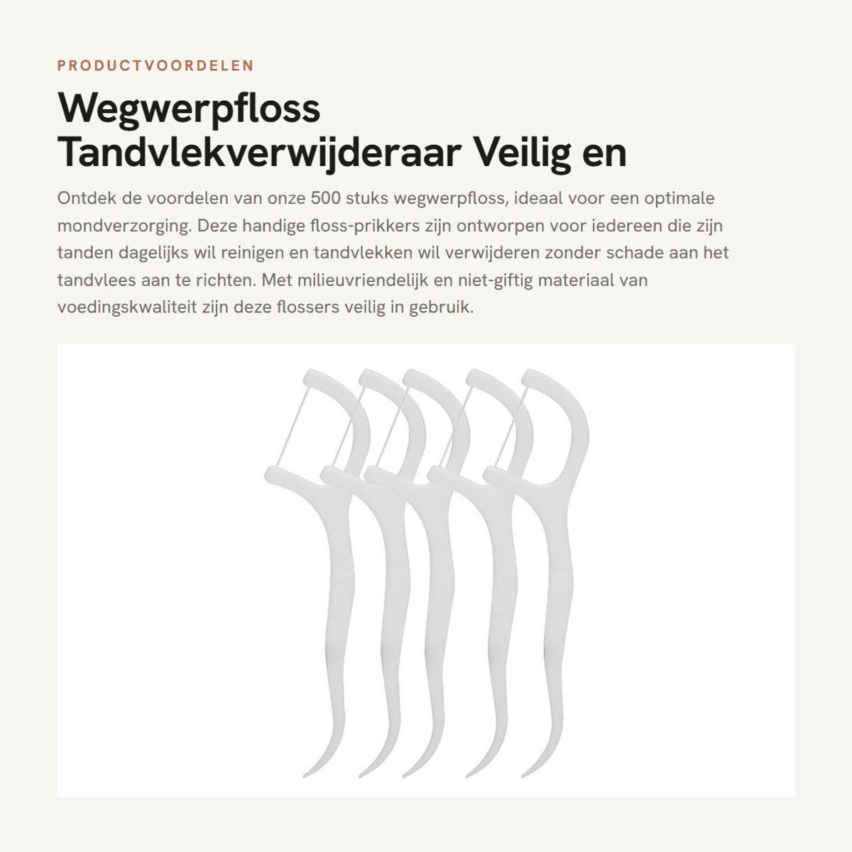 Dailygoods- Wegwerpfloss 500 Stuks - Draagbare Floss-Prikkers - Tandvlekverwijderaar - Veilig Materiaal - Slijtvast en Effectief - Tandvleesvriendelijk - Flosdraad