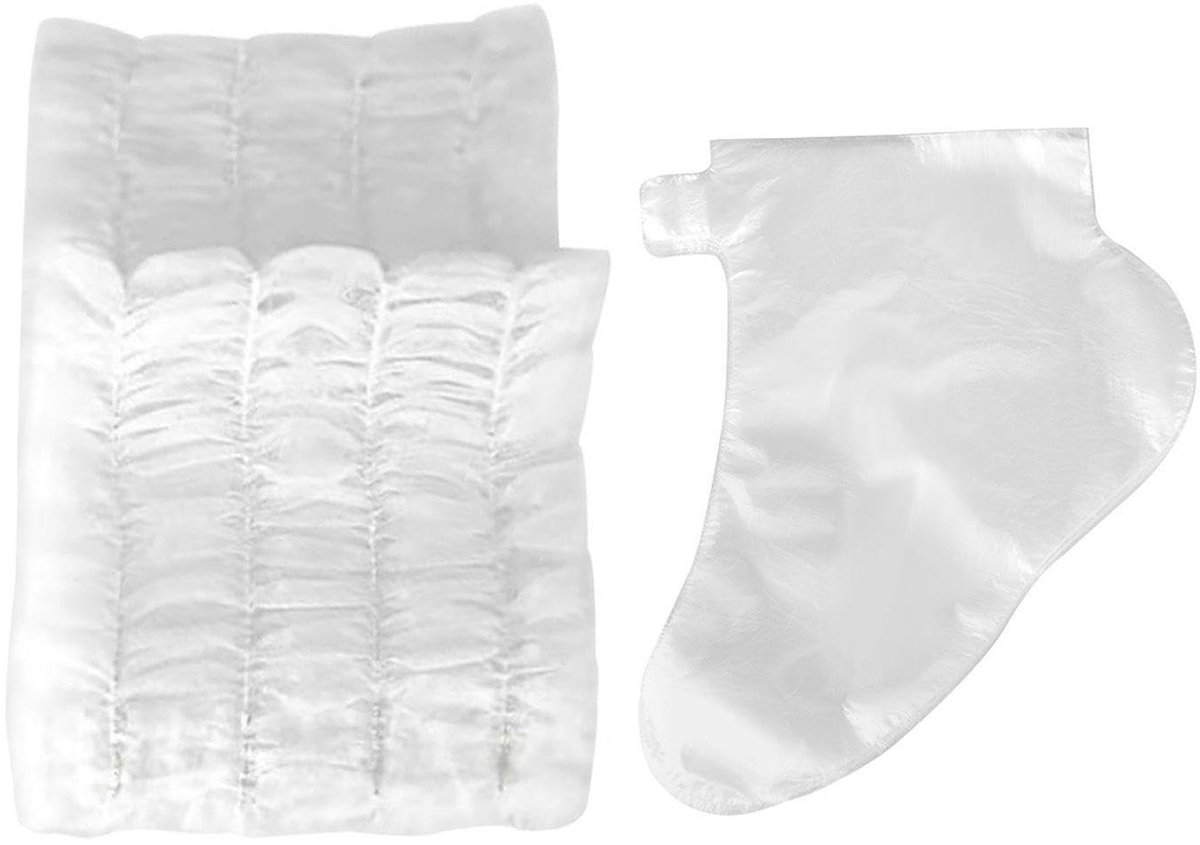 Dailygoods- Haarelastiekjes 100 stuks - Voetmaskers 100 stuks - Vliesstof - Elastische band - Ademend - Waterdicht - Haaraccessoires