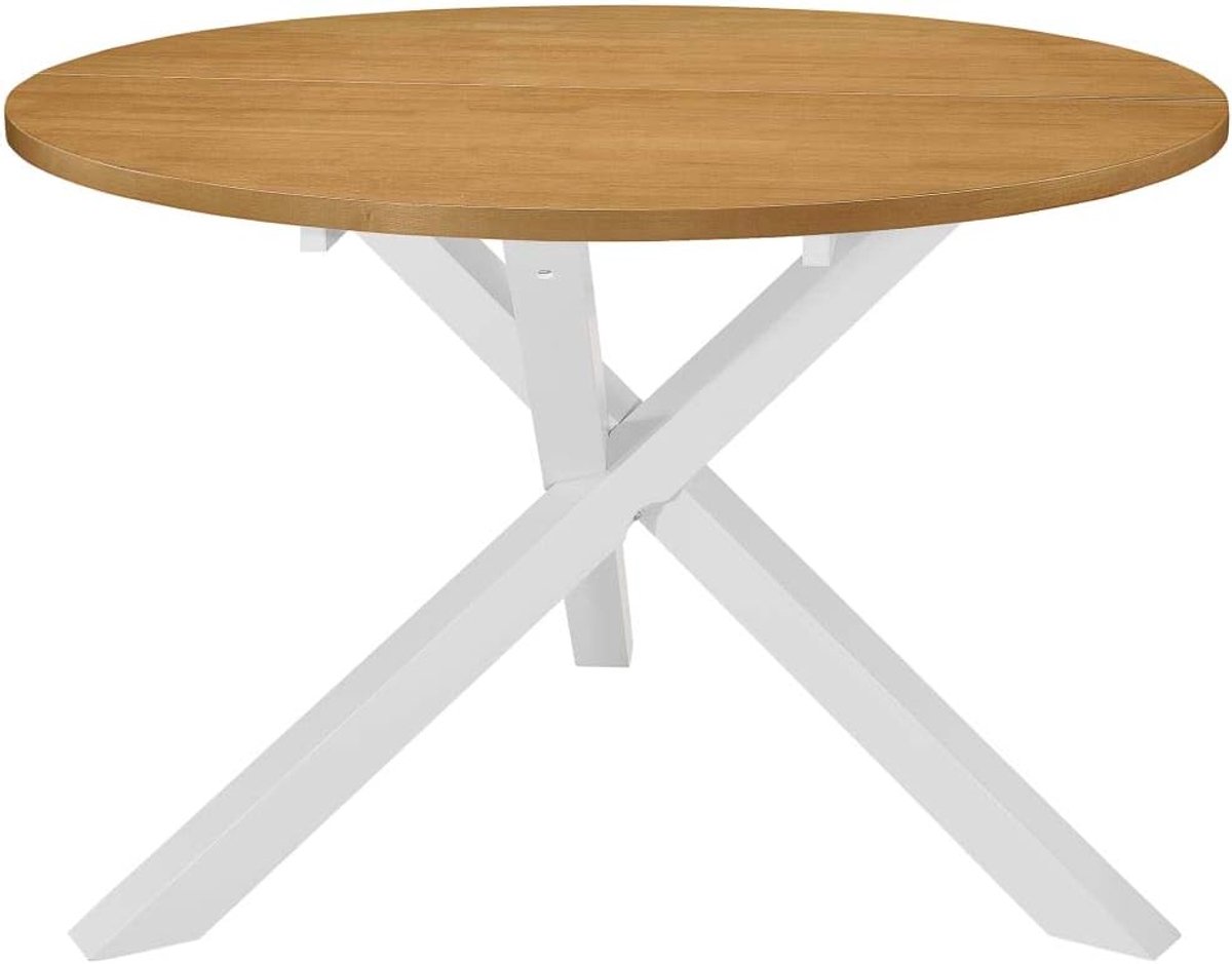 Ronde Eettafel van Eikenhout voor Woonkamer en Keuken 120x75 cm