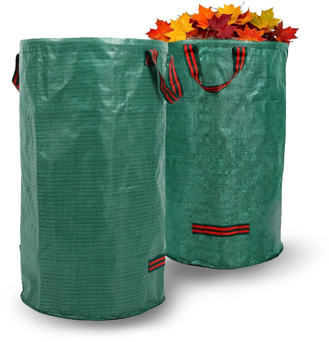 Dailygoods- Tuinafvalzak 120 Liter - 2 Stuks - Opvouwbaar - Herbruikbaar - Bladverzamelaars - Kunststof - Stabiele Zak - Bladzak