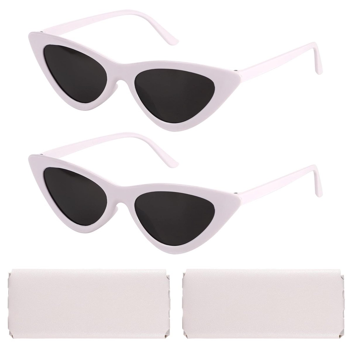 Dailygoods- Zonnebrillen Retro - 2st Cat Eye Zonnebrillen - Vintage Zonnebrillen - Zonnebrillen voor Dames - Zonnebrillen Zakjes - Lichtgewicht en Comfortabel - Zonnebril