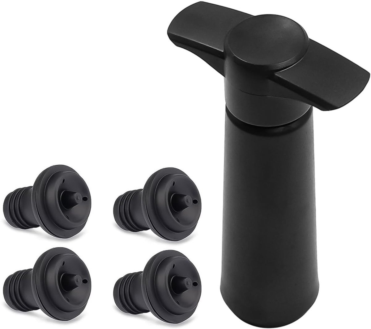 Dailygoods- Wijnstopper Vacuum - Flessenstop - Herbruikbare Siliconen - Wijn Vacuüm Extractor - Houdt Wijn Vers - Geschikt voor Standaard Flessen - Wijnpomp