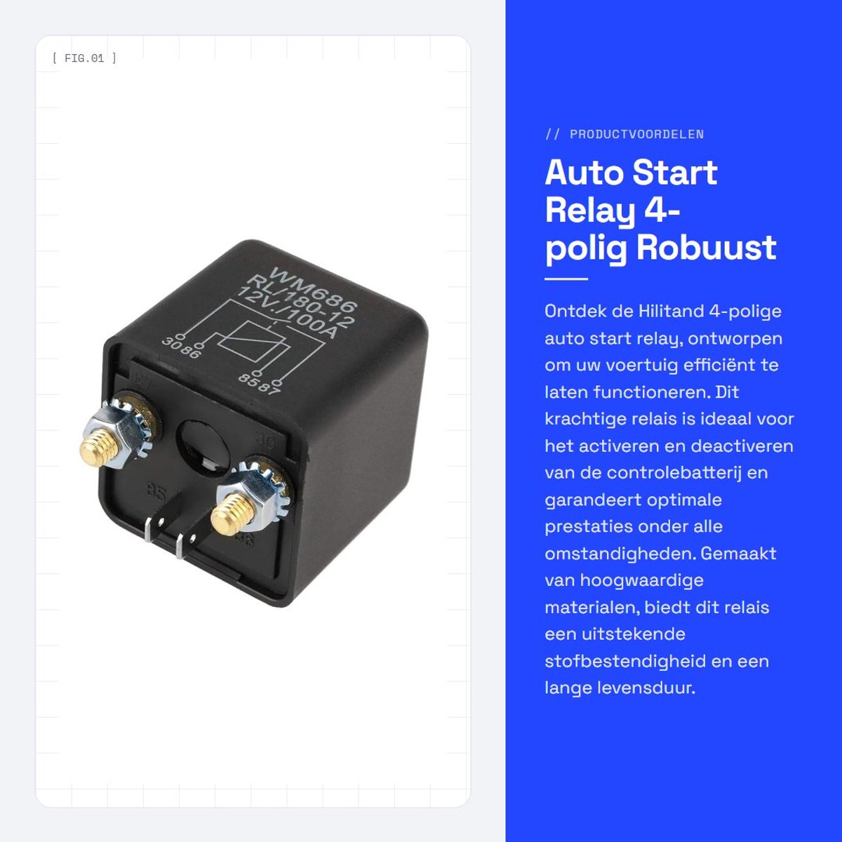 Dailygoods - Auto Start Relay - 4-polig - Robuust en Betrouwbaar - 12V 100A - Betrouwbare elektrische verbinding - Ideaal voor voertuigen - Compact fo...