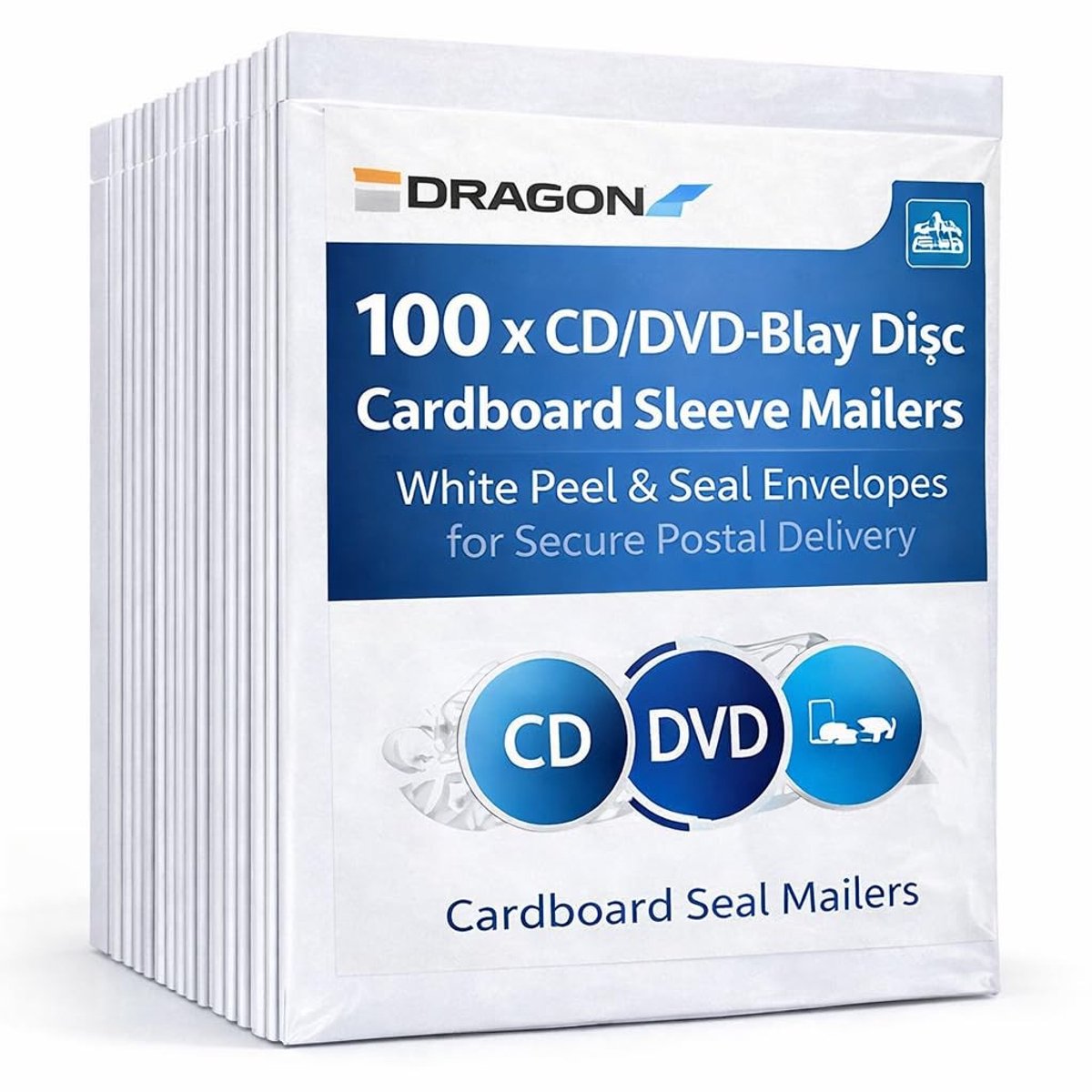 Dailygoods- CD Mouwen Premium Kwaliteit - 100 Pack - Peel en Seal - Scheurstrip - 350 g/m² - Afmetingen 140mm x 135mm - Cd Enveloppen