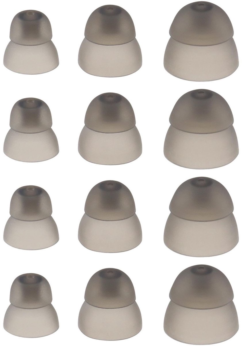 Dailygoods - Gehoorapparaat Koepels - Zachte Siliconen - Dubbellaags Oordopjes - Zwart - Vervangingen voor Audiphone - Geschikt voor Kleine, Medium en...
