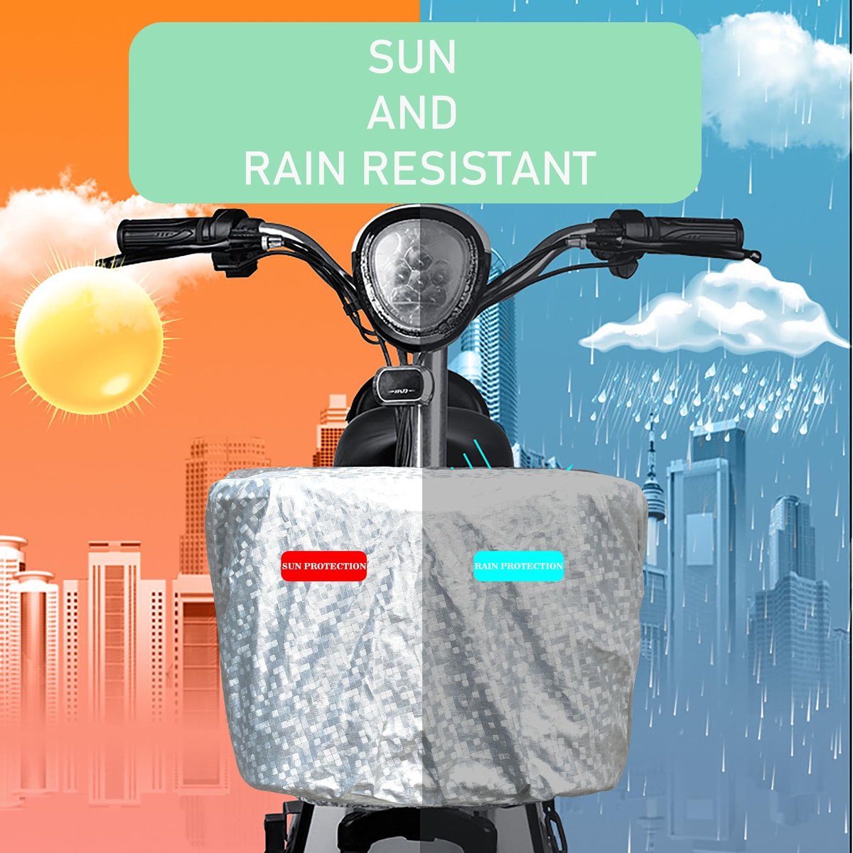 Dailygoods- Regenbescherming Waterdicht - Fietsmand Hoes - Fietsmand Afdekking - Stuurmontage - 3 Paar - 7 kg Draagvermogen - Fietsmandhoes