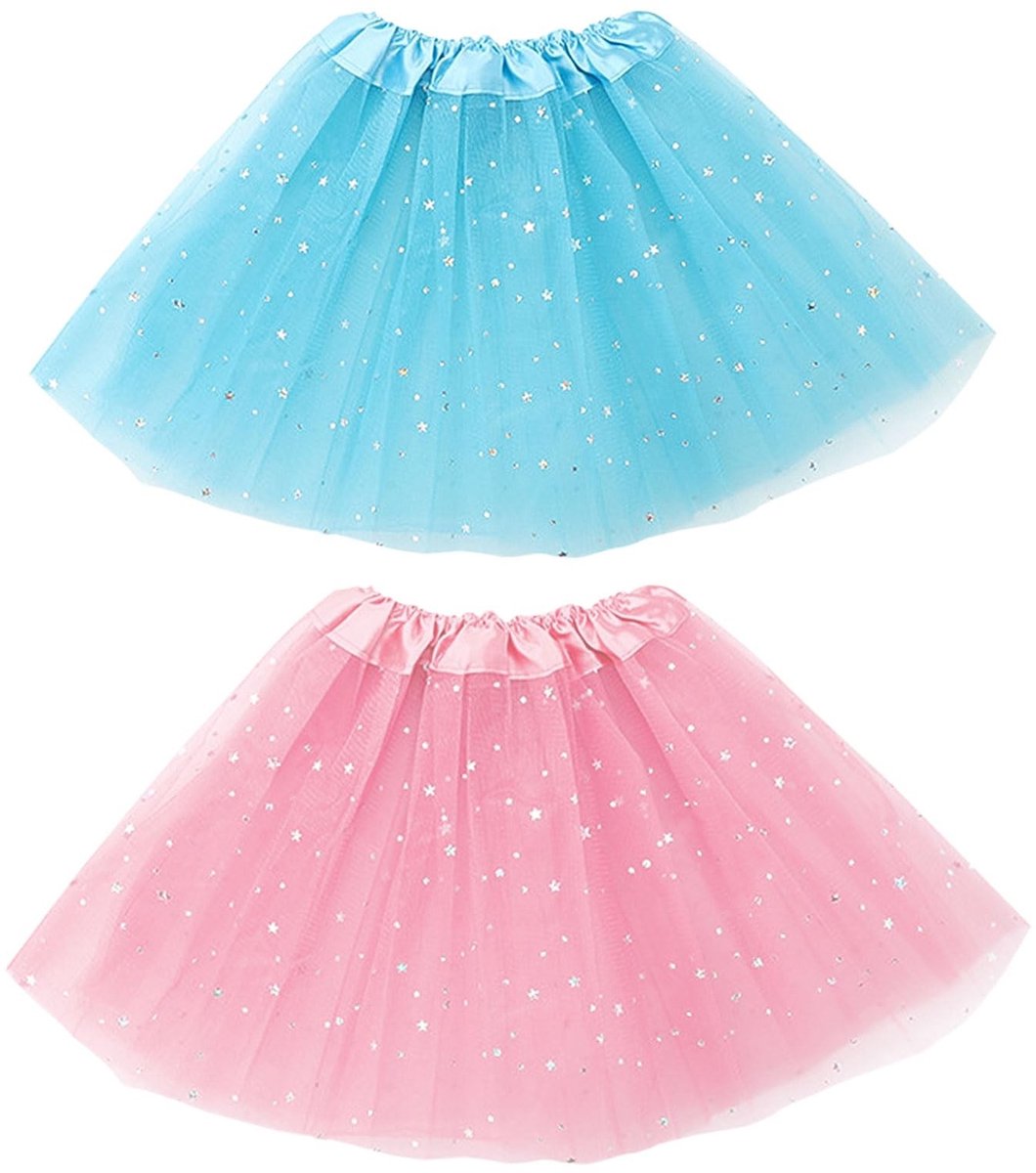 Dailygoods- Tutu Rok 3 Lagen - Tutu Roze - Tutu Blauw - Dansrokje - Verkleedkostuum - Geschikt voor 2-8 jaar - Dansrok