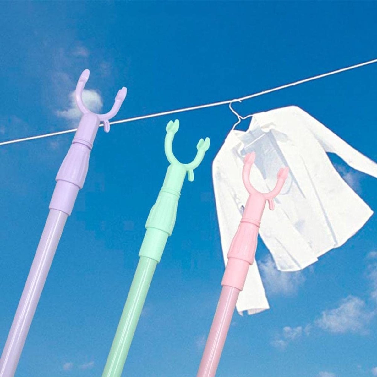 Dailygoods- Kledingvork Telescopisch - Ruimtebesparend - Lichtgewicht - Stevige Kledingsteun - U-vormige Kop - Plastic Materiaal - Kledinghanger
