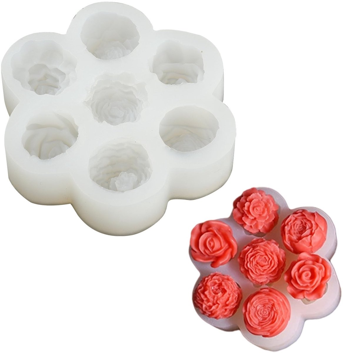 Dailygoods- Siliconen Mal - 7 Holtes Bloemvorm - Flexibele Snoepvorm - Fondant/Cake Toppers - Chocolade/Gelei - Oven/Vriezer/Magnetron Geschikt - Vormpje