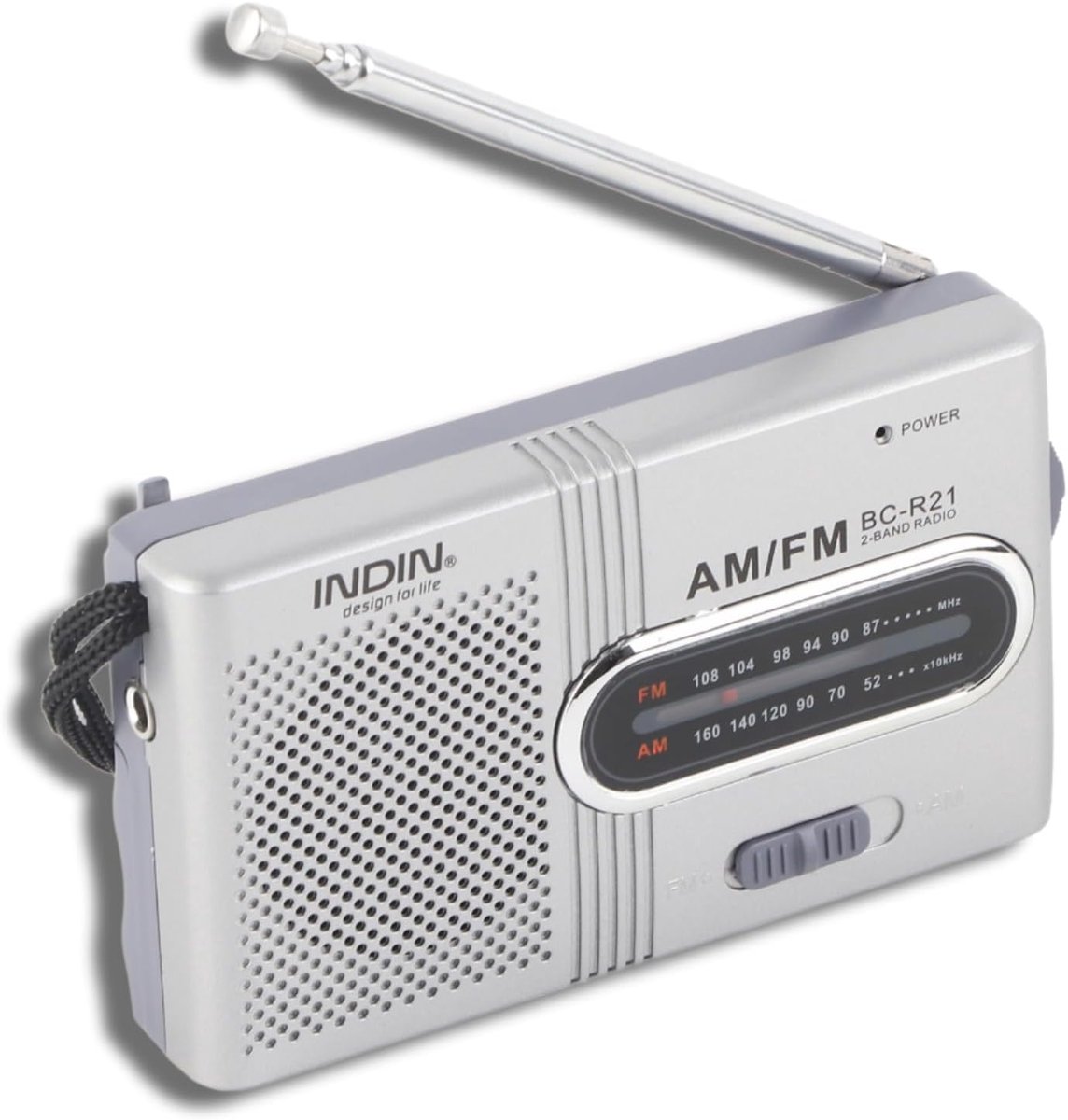 Draagbare Radio - Mini Ontvanger - Muziek Luisteren - Krachtige AM/FM Ontvanger - Compact Formaat - Zilver