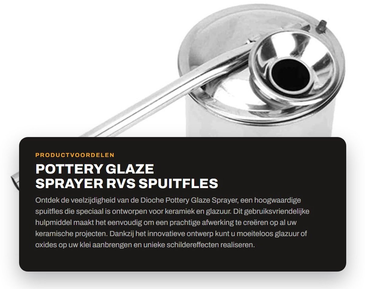 Dailygoods- Glazeizer 200ml - Spuitfles - Roestvrij Staal - Pottenbakker Gereedschap - Verf Spuit - Enamel Spray