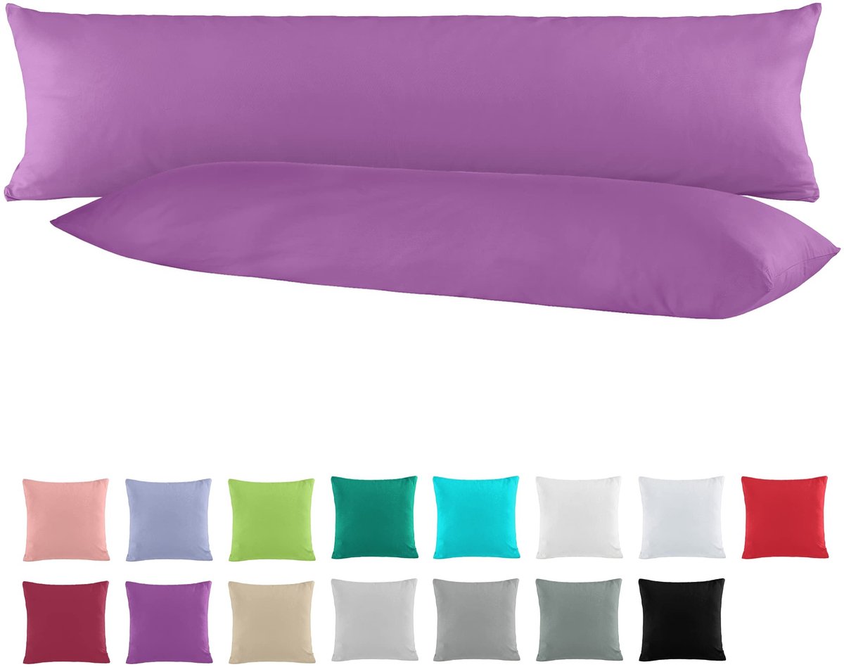 Dailygoods- Kussenslopen Dubbelpak - 40 x 145 cm - 100% Katoen - Ademend - Ritssluiting - Oeko-Tex Standaard 100 - Kussenhoezen