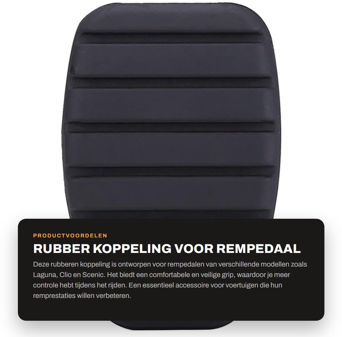 Dailygoods- Rempedaal Rubber - Koppeling/Rempedaal - Zwart - Accessoires - Geschikt voor Laguna/Clio/Scenic - Hoogwaardige kwaliteit - Koppelingsdeksel