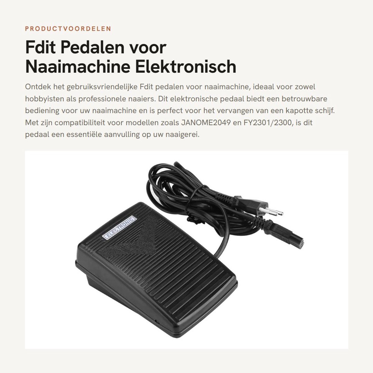 Dailygoods - Pedalen voor Naaimachine - Elektronisch Pedaal - Voor Thuisgebruik - Zwart - Vervangingsonderdeel - Compatibel met Diverse Naaimachi...