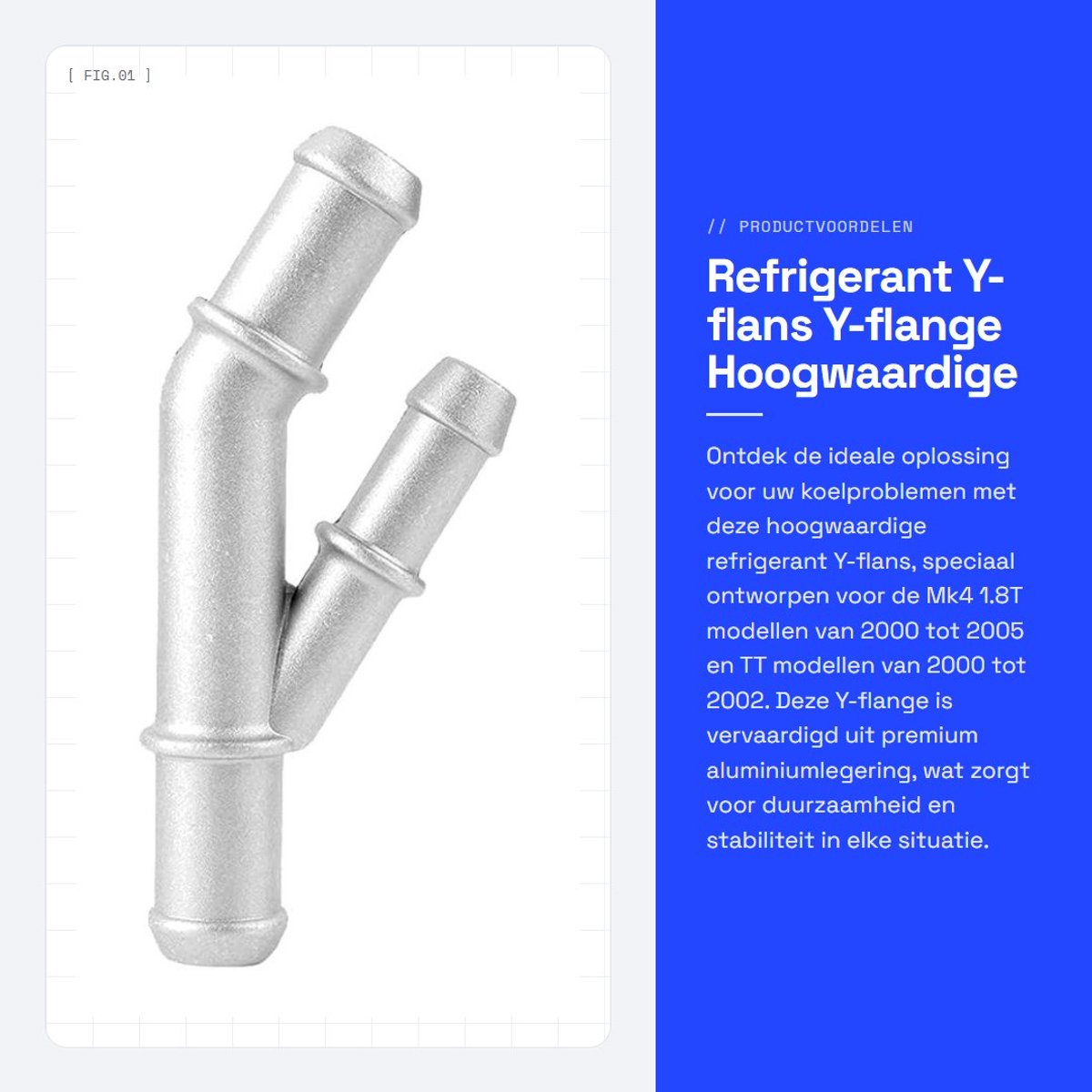 Dailygoods - Refrigerant Y-flans - Y-flange - Hoogwaardige aluminium - Geschikt voor 1.8T 2000-2005 - Eenvoudige installatie - Perfecte vervanging
