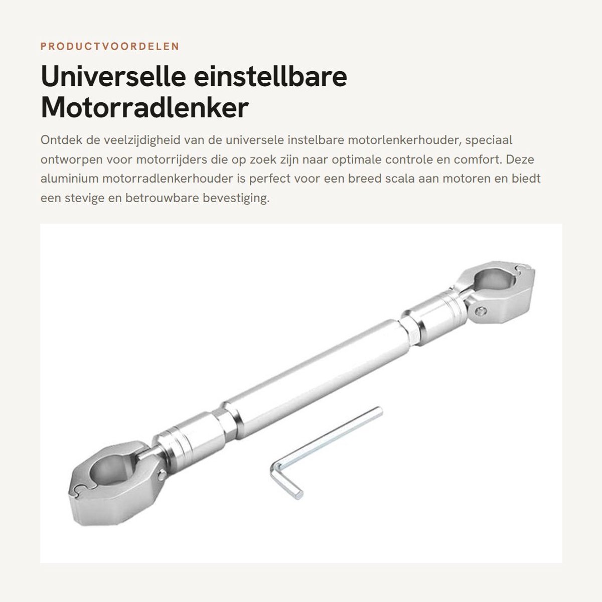 Dailygoods- Motorlenker Verstelbaar - Beugel - Aluminium - 22 mm Klemdiameter - Schokbestendig - Universeel - Motorstuur