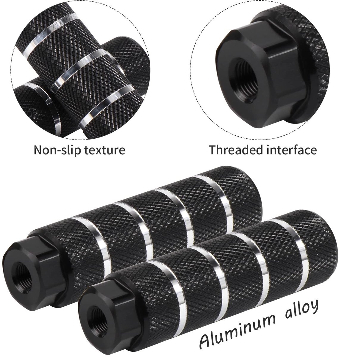 MTTproducts- BMX Pegs Antislip - 2 Stuks - Aluminium - 9 mm - 3/8 Inch - 26 Tanden - 10 x 2.8 cm - Lichtgewicht - Fietssteunen