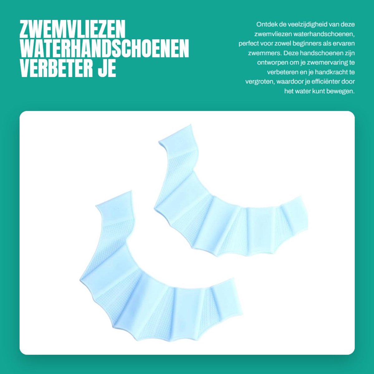 Dailygoods- Zwemhandschoenen Zacht Materiaal - Waterhandschoenen - Handpeddel - Zwemtraining - Beginners - Duurzaam Ontwerp - Zwemvliezen