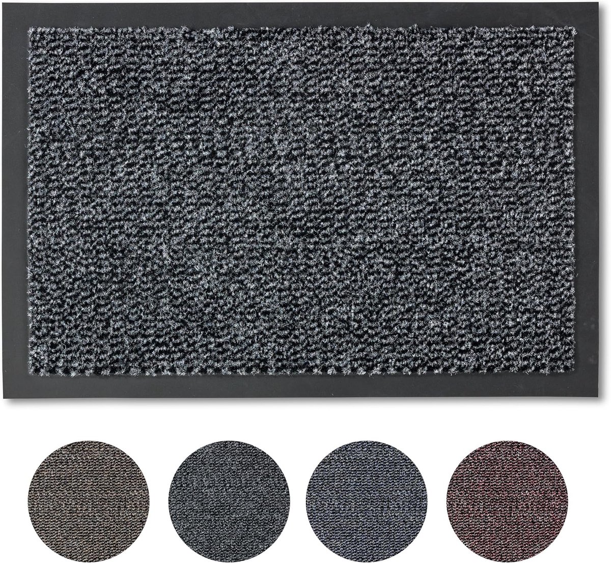 Binnendeurmat Set - Schoonloopmatten - Vuil Vangen - Sneldrogend - 40x60 cm - Grijs