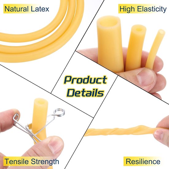 Latex Rubberen Buis - Elastische Slang - Fitness Oefeningen - Hoge Elasticiteit - 1 Meter - Geel — afbeelding 3