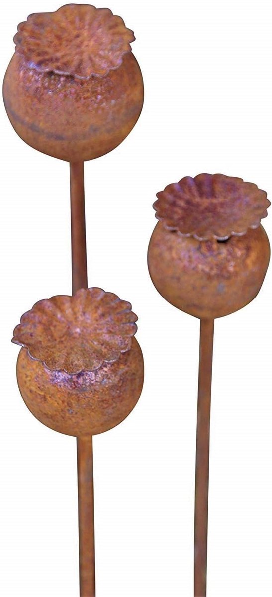Tuinsteker Set - Roest Decoratie - Tuin Aankleden - Handgemaakt Uniek Stuk - 75 cm - Roestkleur