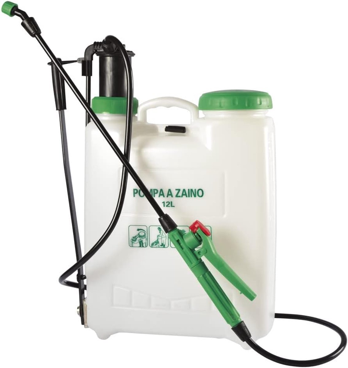 Drukspuit Tuin - Plantenvernevelaar - Planten Verzorgen - Inclusief 4 sproeiers - 12 Liter - Groen