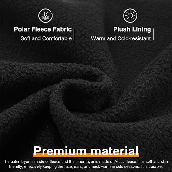 Dailygoods- Colsjaal Heren Dubbel Pluche Ontwerp - Multifunctionele Doek - Winddicht - Verstelbaar Trekkoord - Zwart - Warm en Comfortabel - Halsdoek van Dailygoods — afbeelding 3