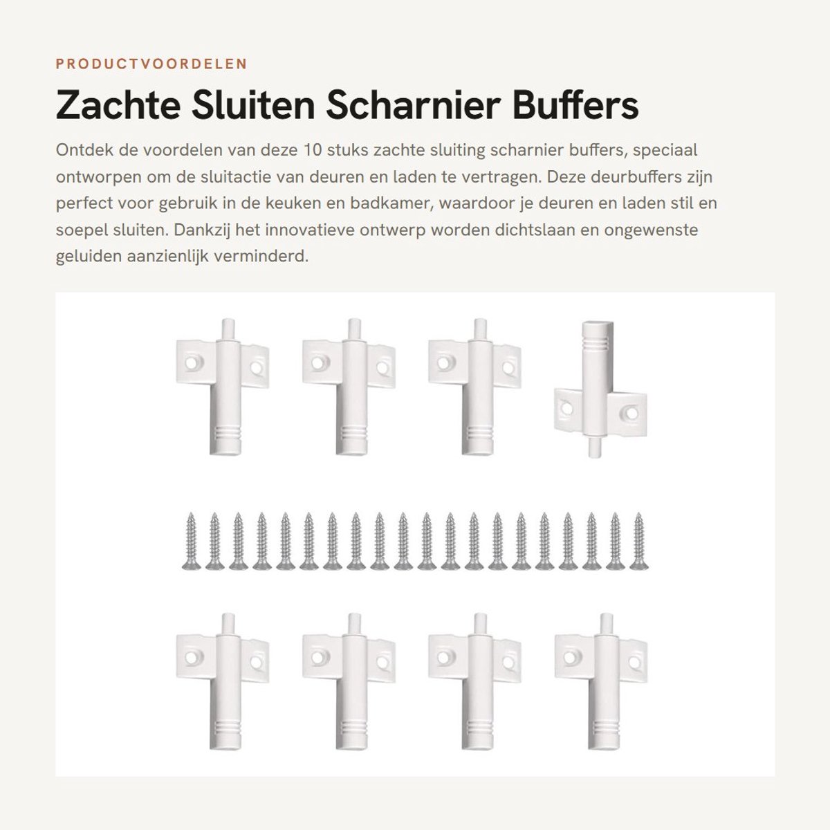 Dailygoods- Scharnierbuffer 10 Stuks - Deurbuffer - Sluitdemper - Geluidsreductie - Eenvoudig te installeren - Ideaal voor keukens/badkamers