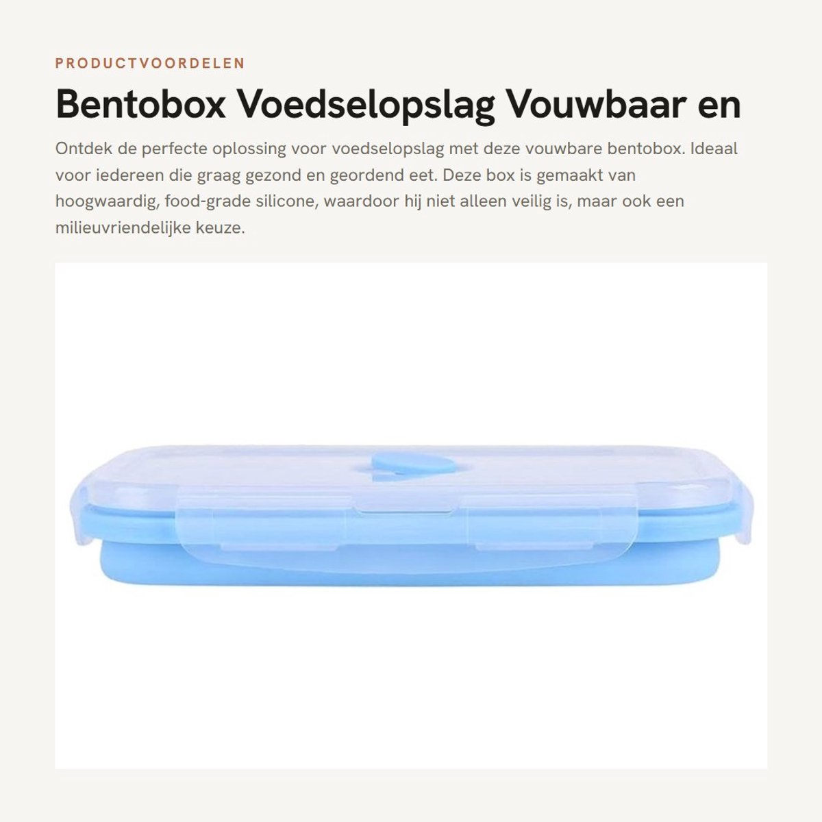 Dailygoods- Bentobox 800ml - Vouwbaar - Voedselopslag - Silicone - Geschikt voor Magnetron/Dishwasher - Veilig en Gezond - Voedselopslagcontainer
