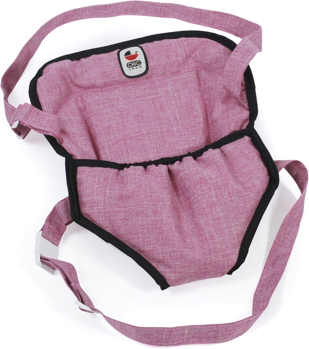 Poppendraagriem - Poppendrager - Poppen Vervoeren - Zacht Gevoerd - Tot 55 cm - Jeans Roze