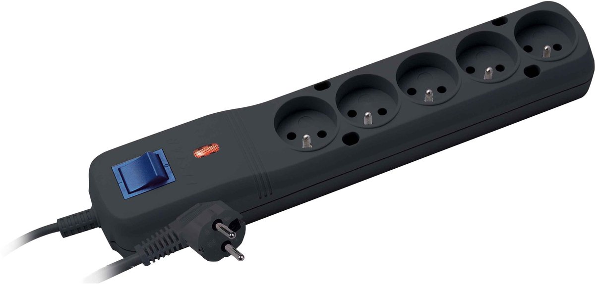 Lestar Stekkerstrip Verlengkabel Voor Pc Tv Laptop 5 Stopcontacten 1,5 M