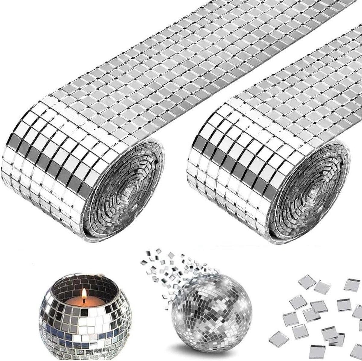 Dailygoods- Mozaïektegels 3200 Stuks - Mini Spiegel Mozaïektegels - Zelfklevend - 5 x 5 mm - Decoratie - Geschikt voor Badkamer/Kitchen - Mosaic