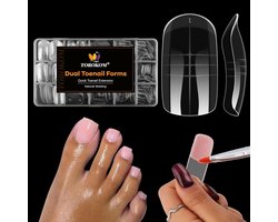 Teennagel vormen - Nagel verlenging - Pedicure set - 15 maten - 300 stuks - Transparant