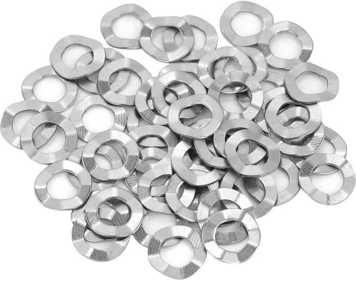 Dailygoods- Rondelle - Roestvrij Staal - 100 Stuks M3/M4/M5 - 50 Stuks M6 - Veerringen - Corrosiebestendig - Voorkomt Losraken - Veerring