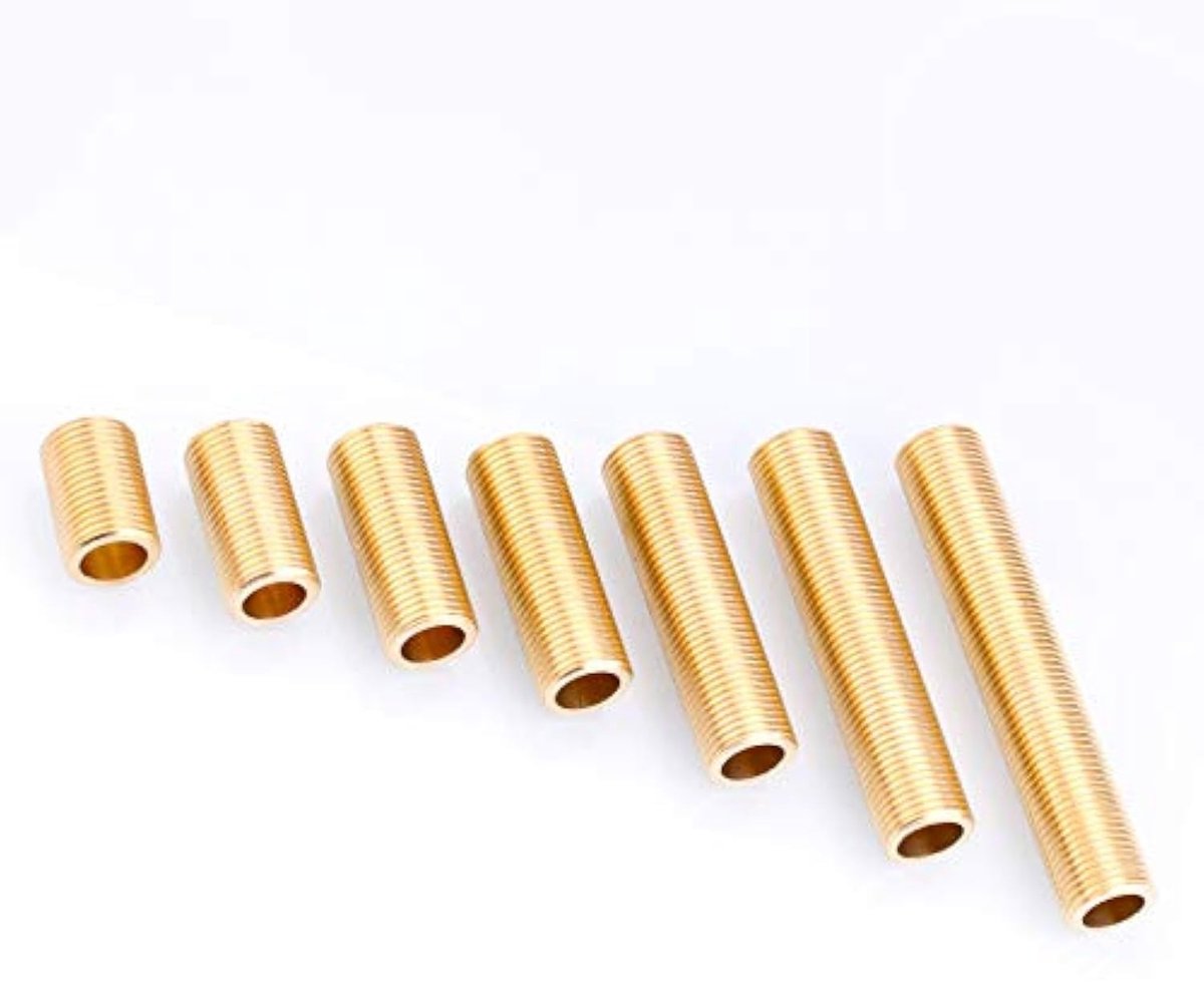 Dailygoods- Brass Run Nipple 1/2" NPT - Langdraad Fitting - 50mm/60mm/80mm/100mm/120mm Lengte - Schokbestendig - Voor Buiten/Maritiem Gebruik - Maximaal Werkdruk 1200psi - Pijpverbinder