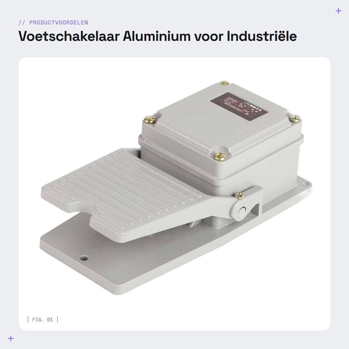 Dailygoods - Voetschakelaar Aluminium voor Industriële Toepassingen met Kabeldoorvoer