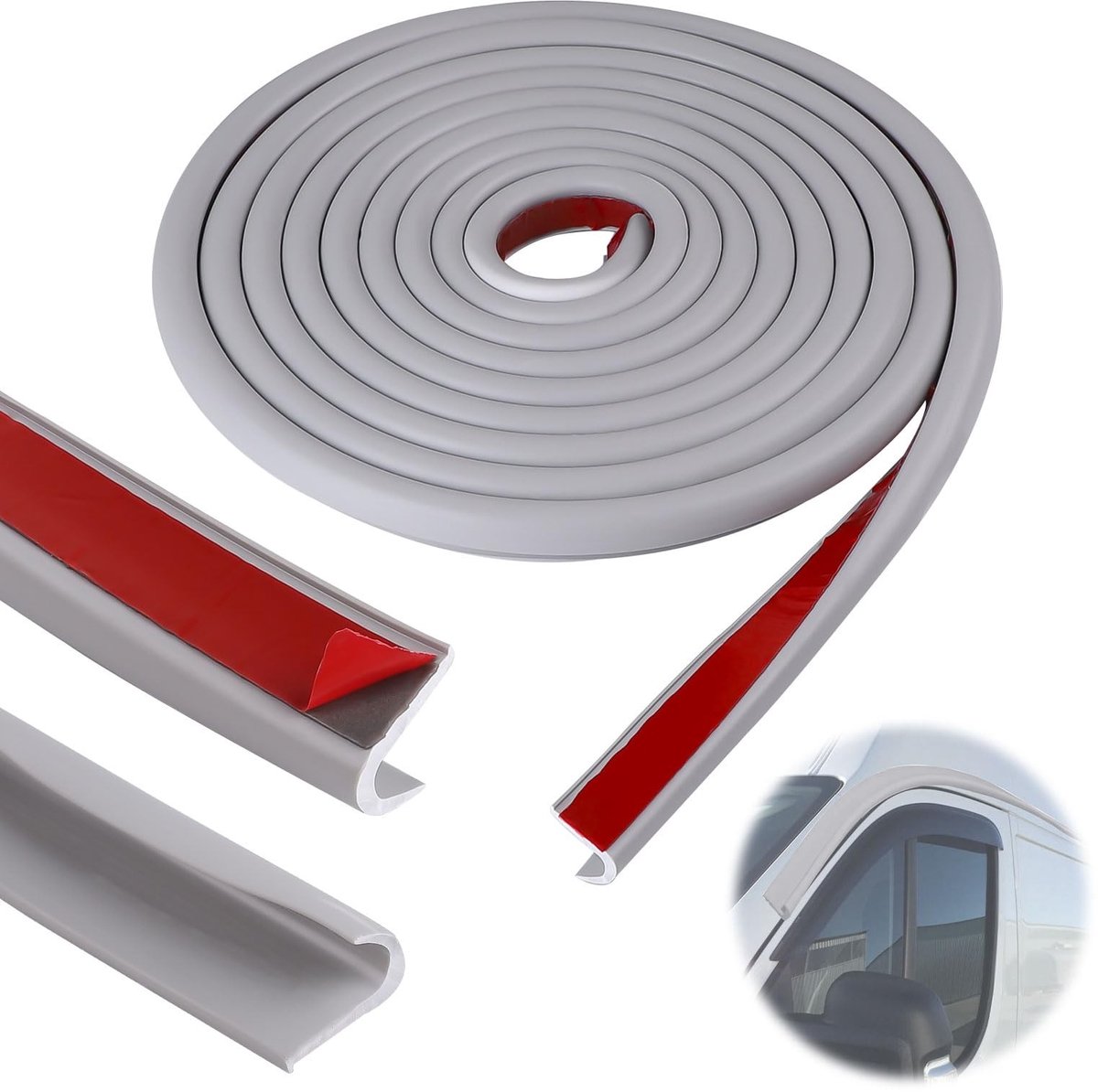Dailygoods- Regengoten 5 m - Rubberstrip/PVC-Rubberstrip - Waterdicht - Eenvoudig te installeren - Duurzaam - Voorkomt watererosie - Waterdichtingsstrip