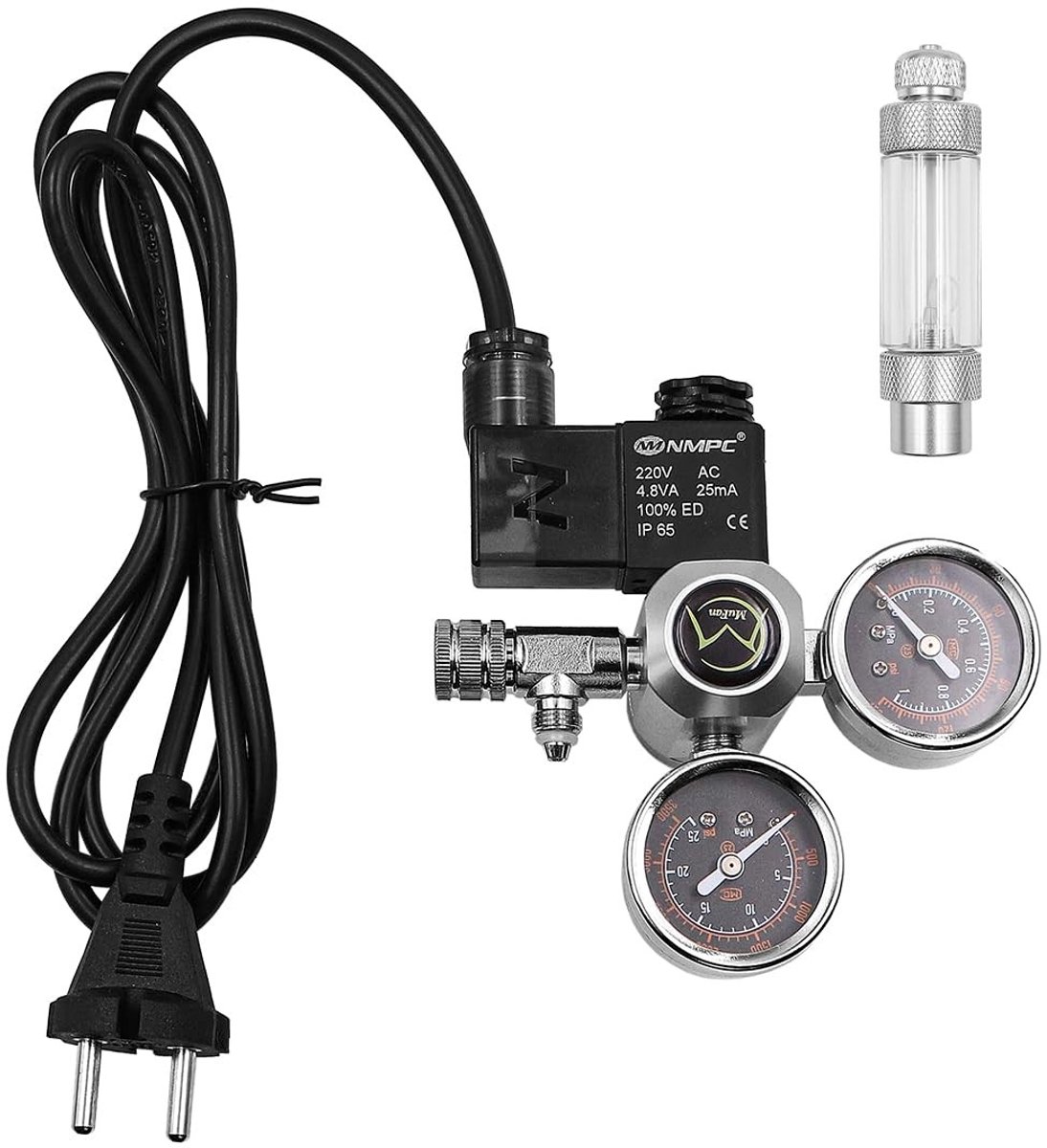 Dailygoods - CO2-regelaar - Dubbele Meter - Verbeter fotosynthese - Compact formaat - Bubbelteller - Voor aquariums - W21.8